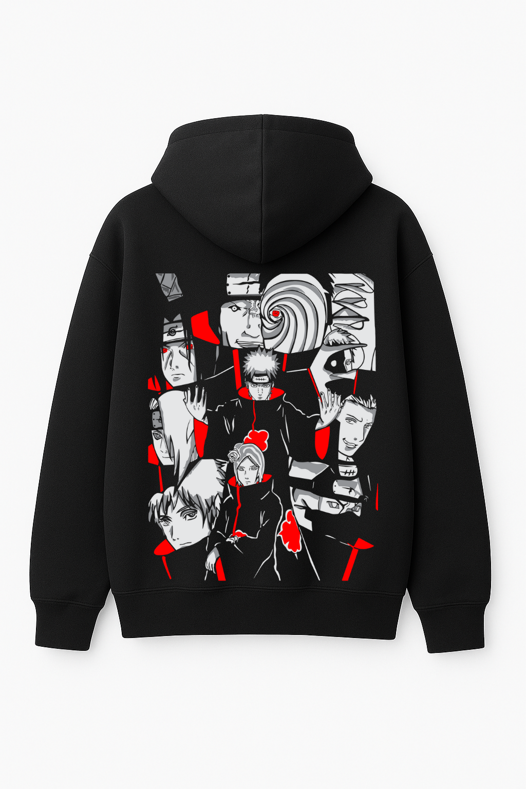Naruto Akatsuki Members Oversized Hoodie | Villain Group Fleece Sweater
