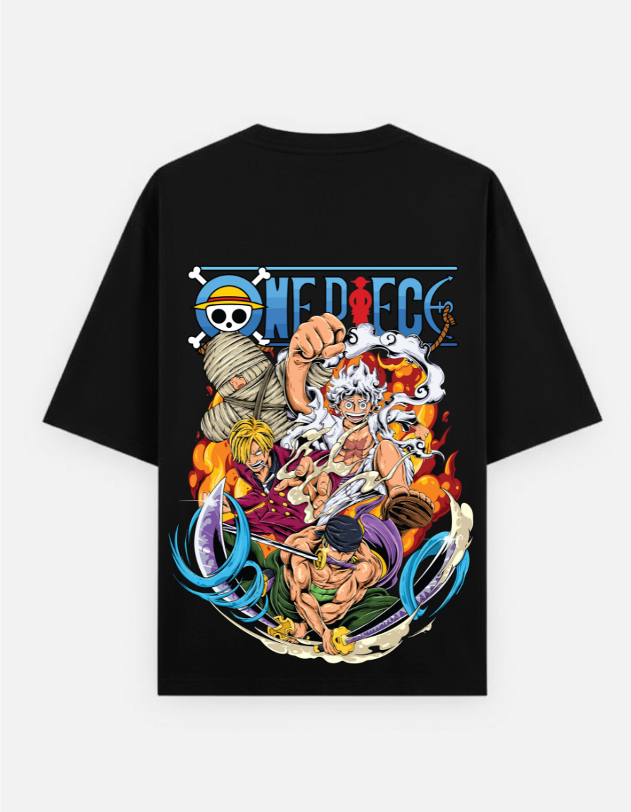 One Piece "Monster Trio" Oversized T-Shirt | Luffy Gear 5, Zoro, Sanji Tee