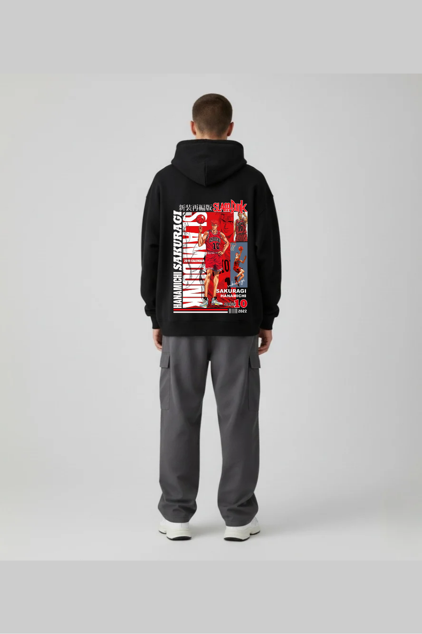 Slam Dunk Hanamichi Sakuragi Oversized Hoodie | Shohoku #10 Ace Fleece