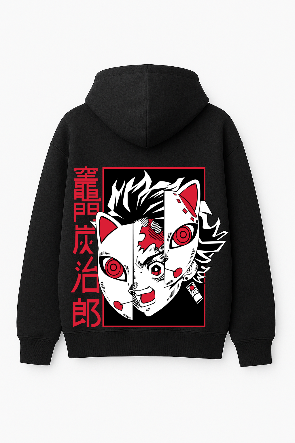 Demon Slayer Tanjiro Kamado "Fox Mask" Oversized Hoodie | Anime Fleece Sweater