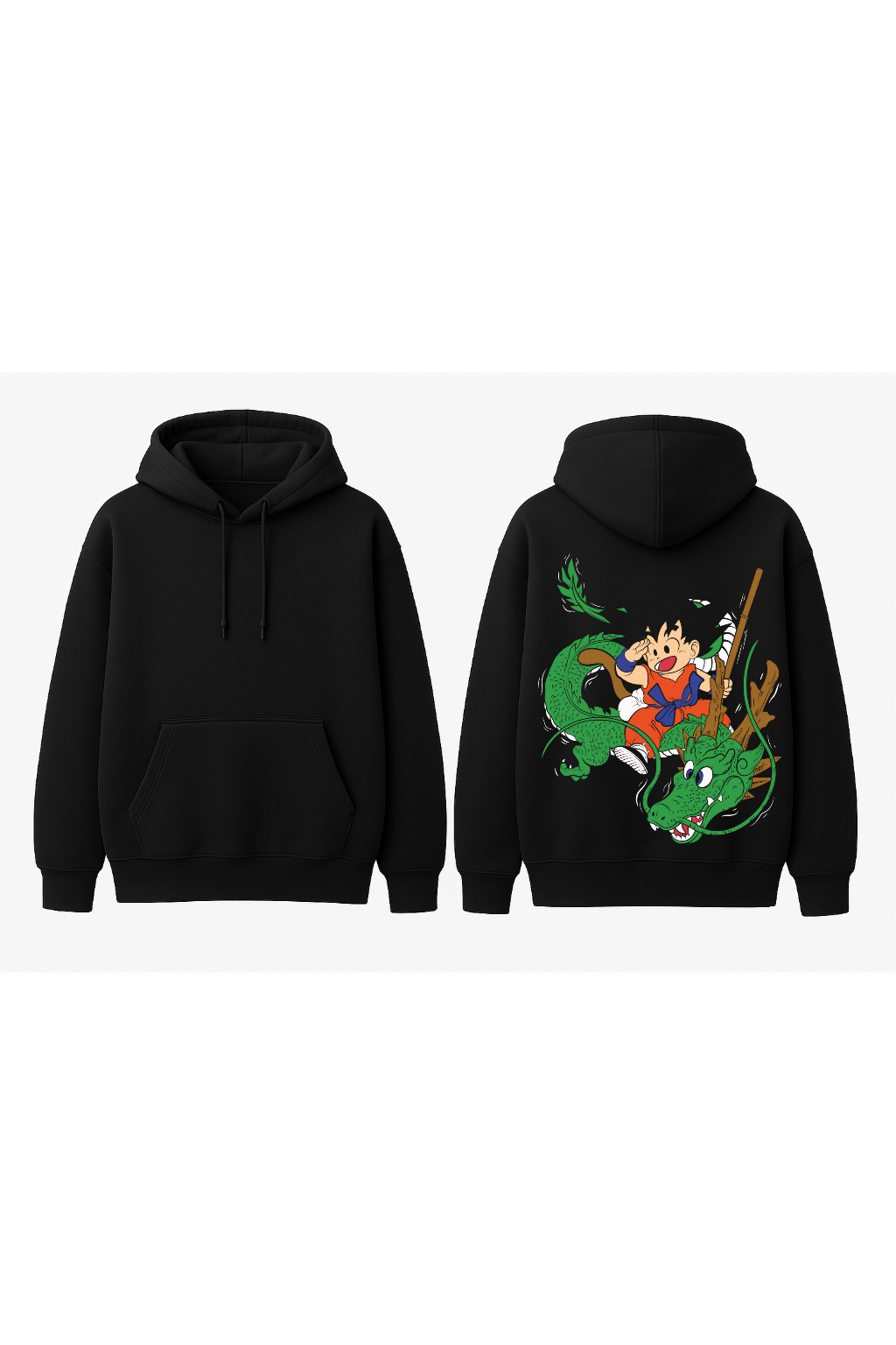 Dragon Ball Goku Riding Shenron Oversized Hoodie | Classic Anime Fleece