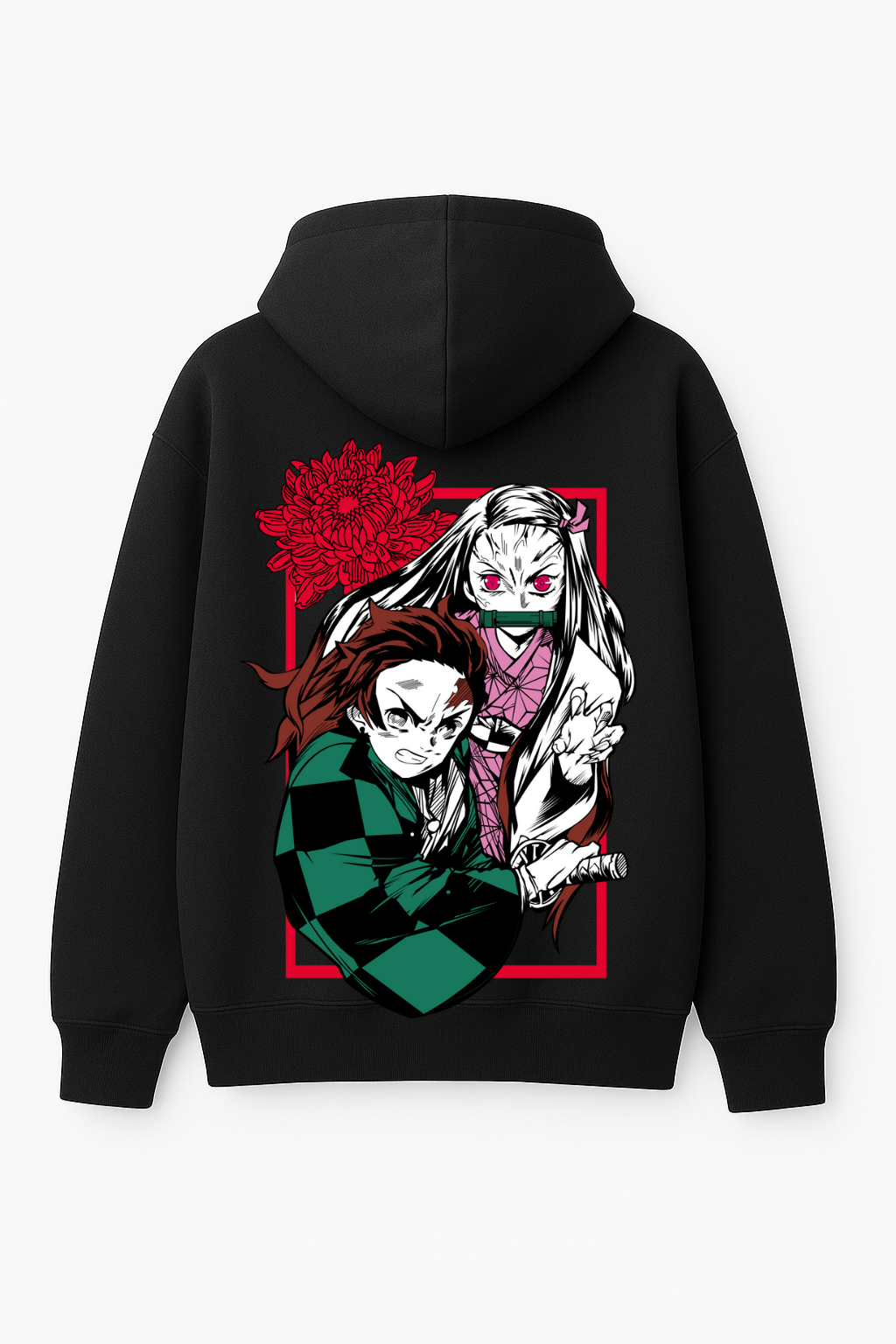 Demon Slayer Tanjiro & Nezuko Oversized Hoodie | Kamado Siblings Fleece