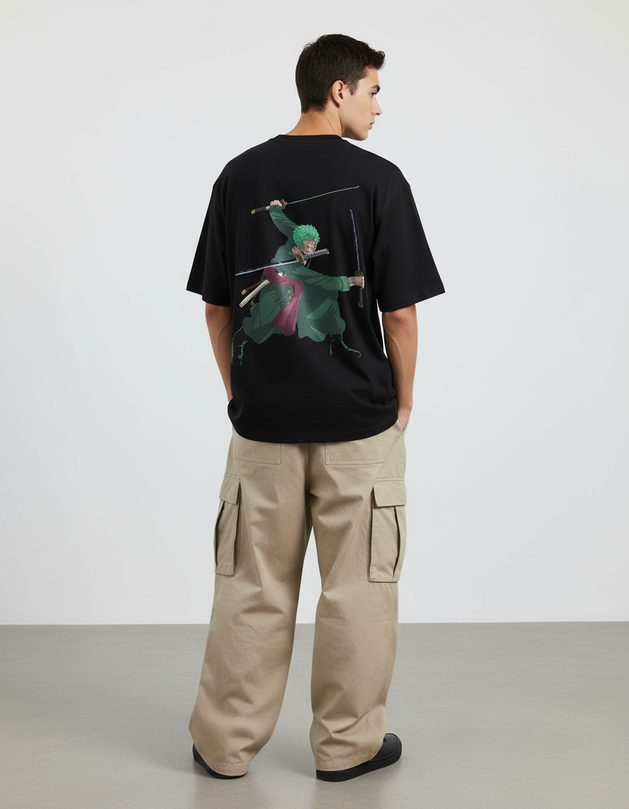 One Piece "Zoro Three Sword Style" Oversized T-Shirt | Roronoa Zoro Santoryu Tee