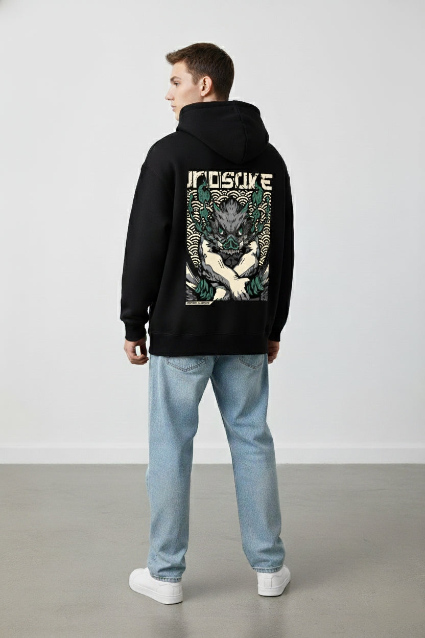 Demon Slayer Inosuke "Boar Mask" Oversized Hoodie | Beast Breathing Fleece