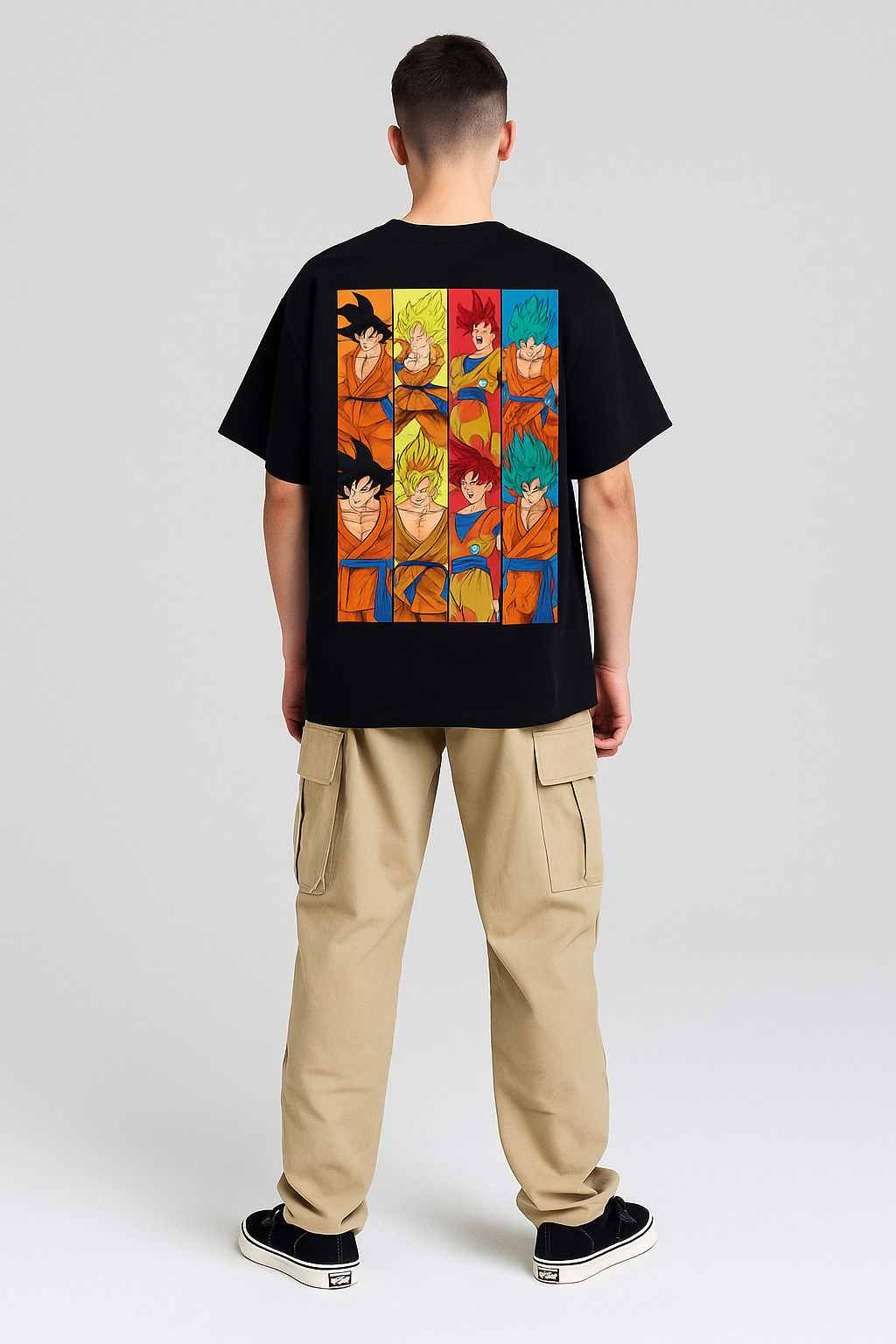 Dragon Ball Z Super "Goku Transformations" Oversized T-Shirt | Saiyan Forms Tee
