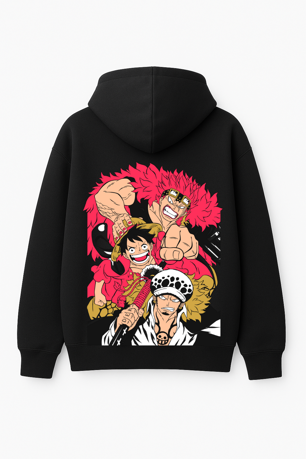 One Piece Supernovas Team Oversized Hoodie | Luffy, Law & Kid Fleece