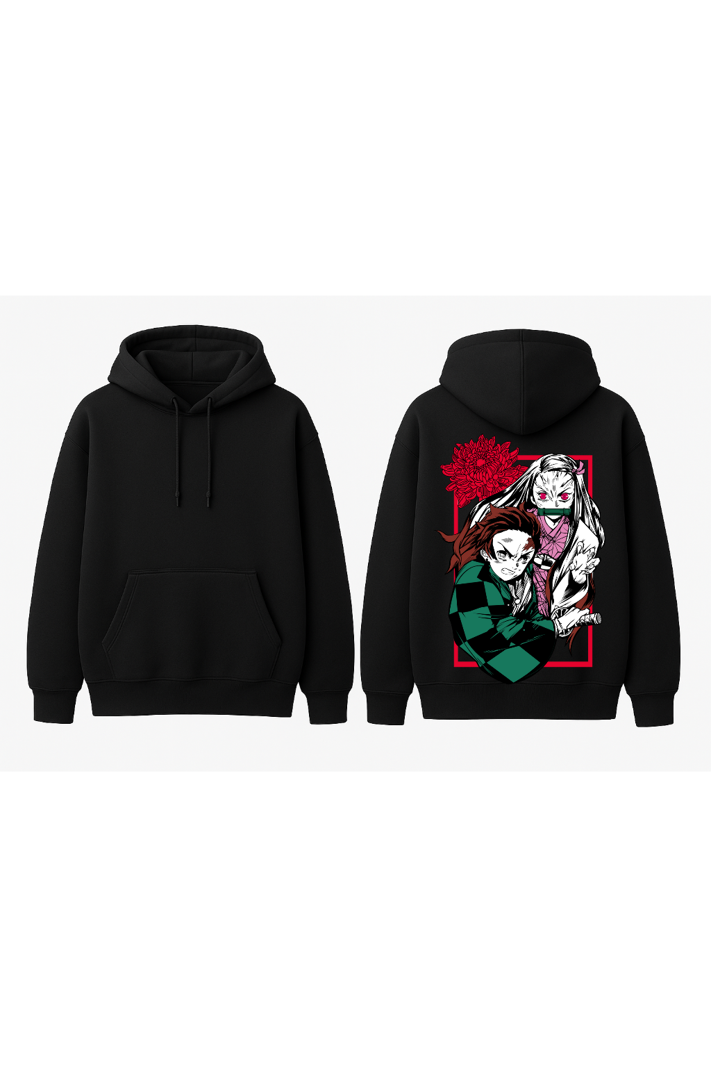 Demon Slayer Tanjiro & Nezuko Oversized Hoodie | Kamado Siblings Fleece
