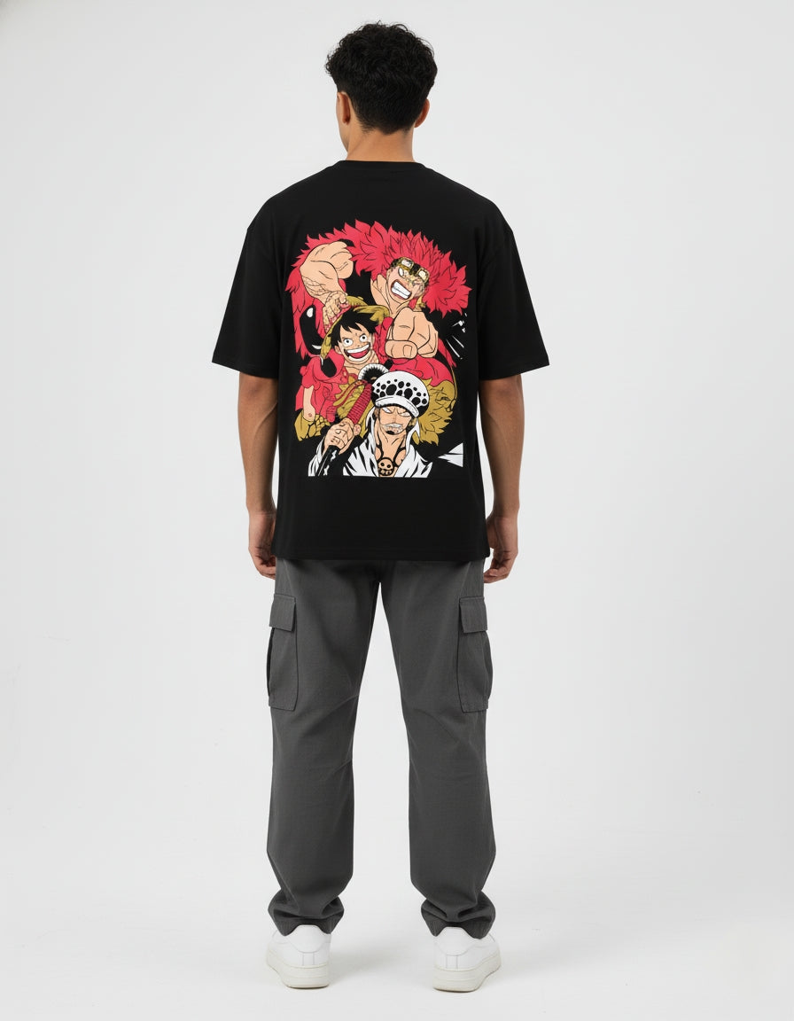 One Piece "Supernovas Trio" Oversized T-Shirt | Luffy, Law, Kid Alliance Tee