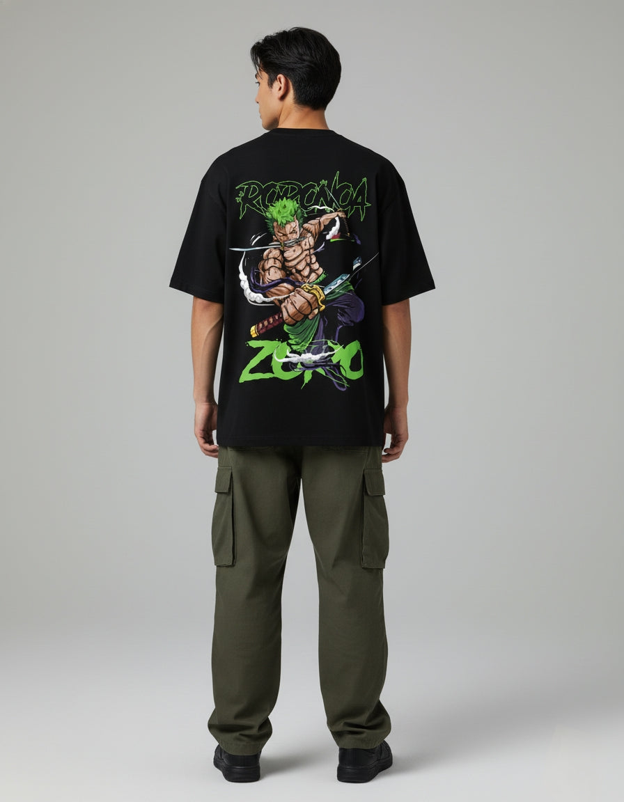 One Piece "Roronoa Zoro" Graphic Oversized T-Shirt | Three Sword Style Tee