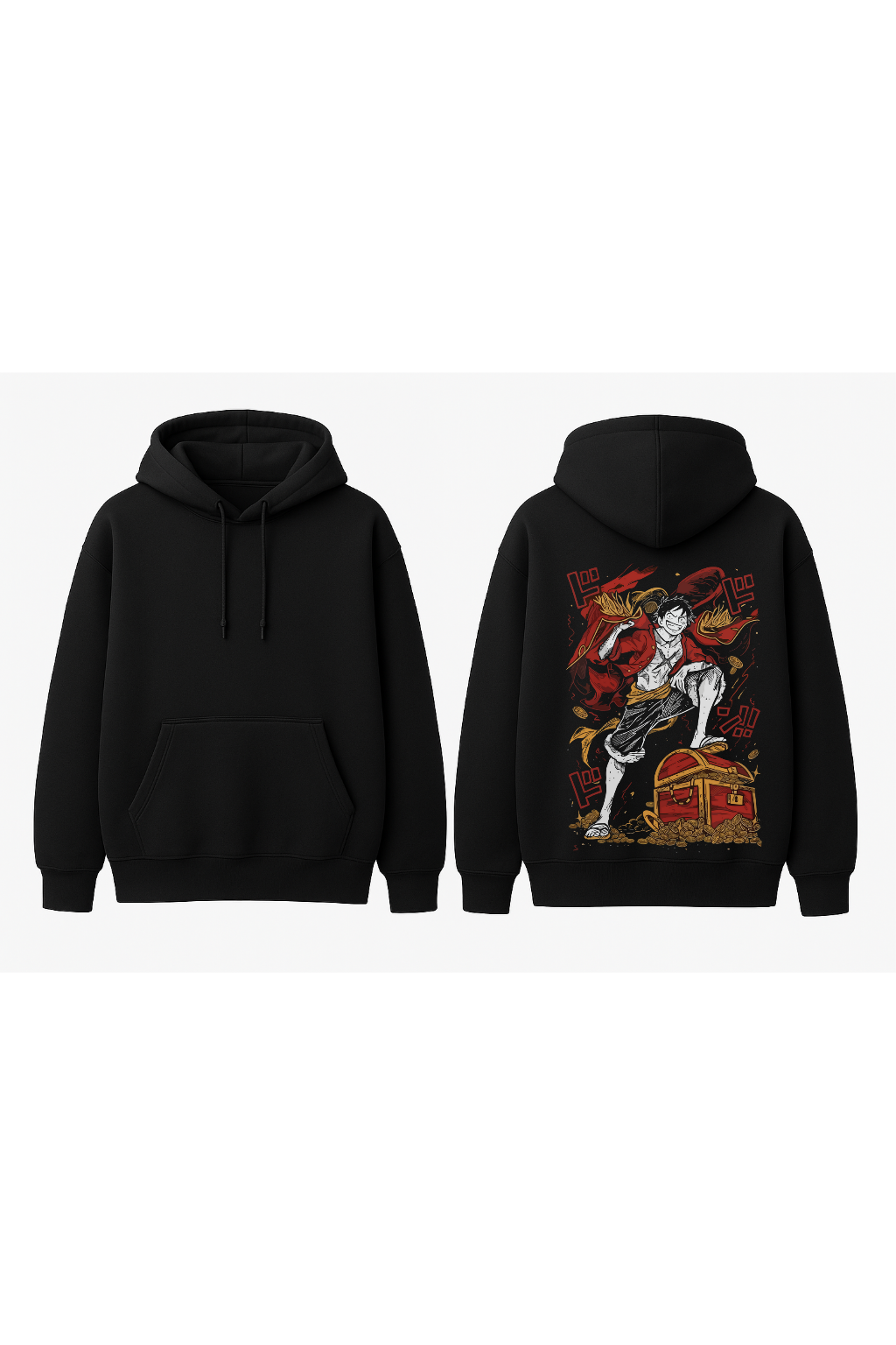 One Piece Luffy "Pirate King's Treasure" Oversized Hoodie | Captain's Fleece