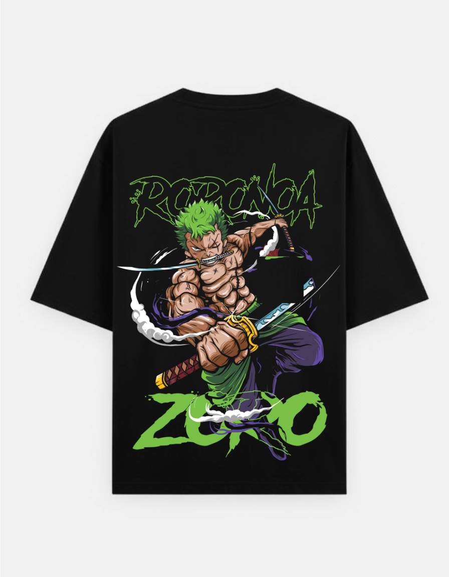 One Piece "Roronoa Zoro" Graphic Oversized T-Shirt | Three Sword Style Tee