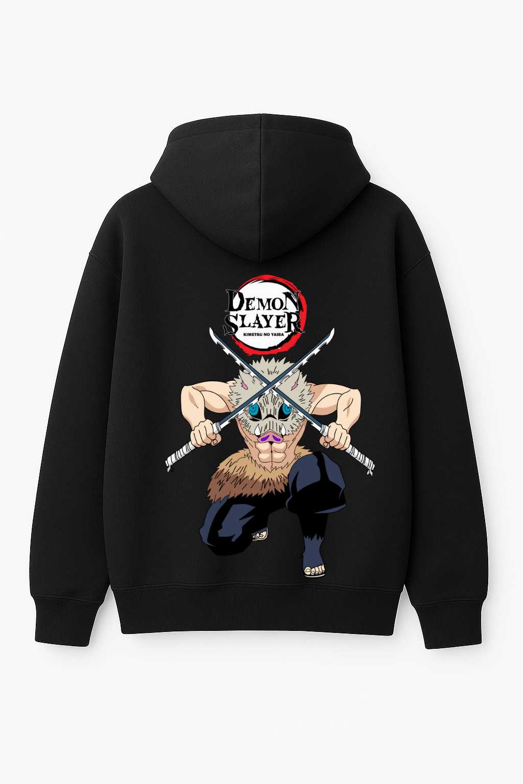 Demon Slayer Inosuke Dual Swords Oversized Hoodie | Boar Mask Ready Fleece