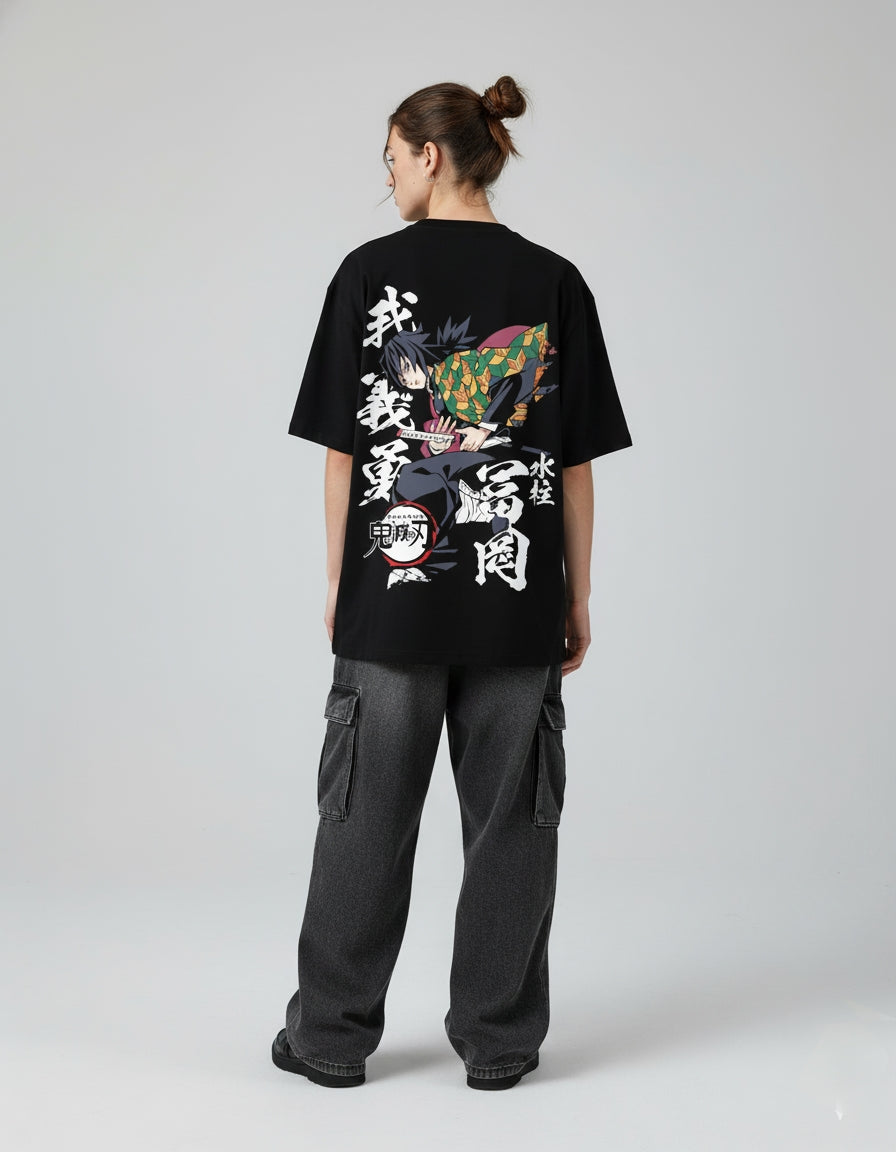 Demon Slayer "Giyu Tomioka Water Hashira" Oversized T-Shirt | Kimetsu no Yaiba Tee