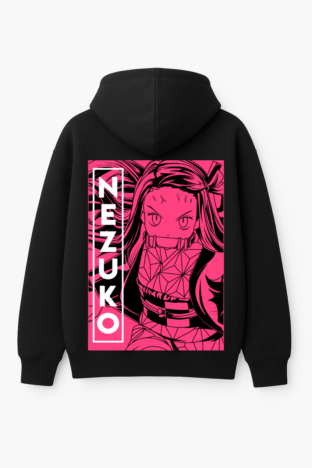 Demon Slayer Nezuko Neon Pink Oversized Hoodie | Bold Anime Fleece