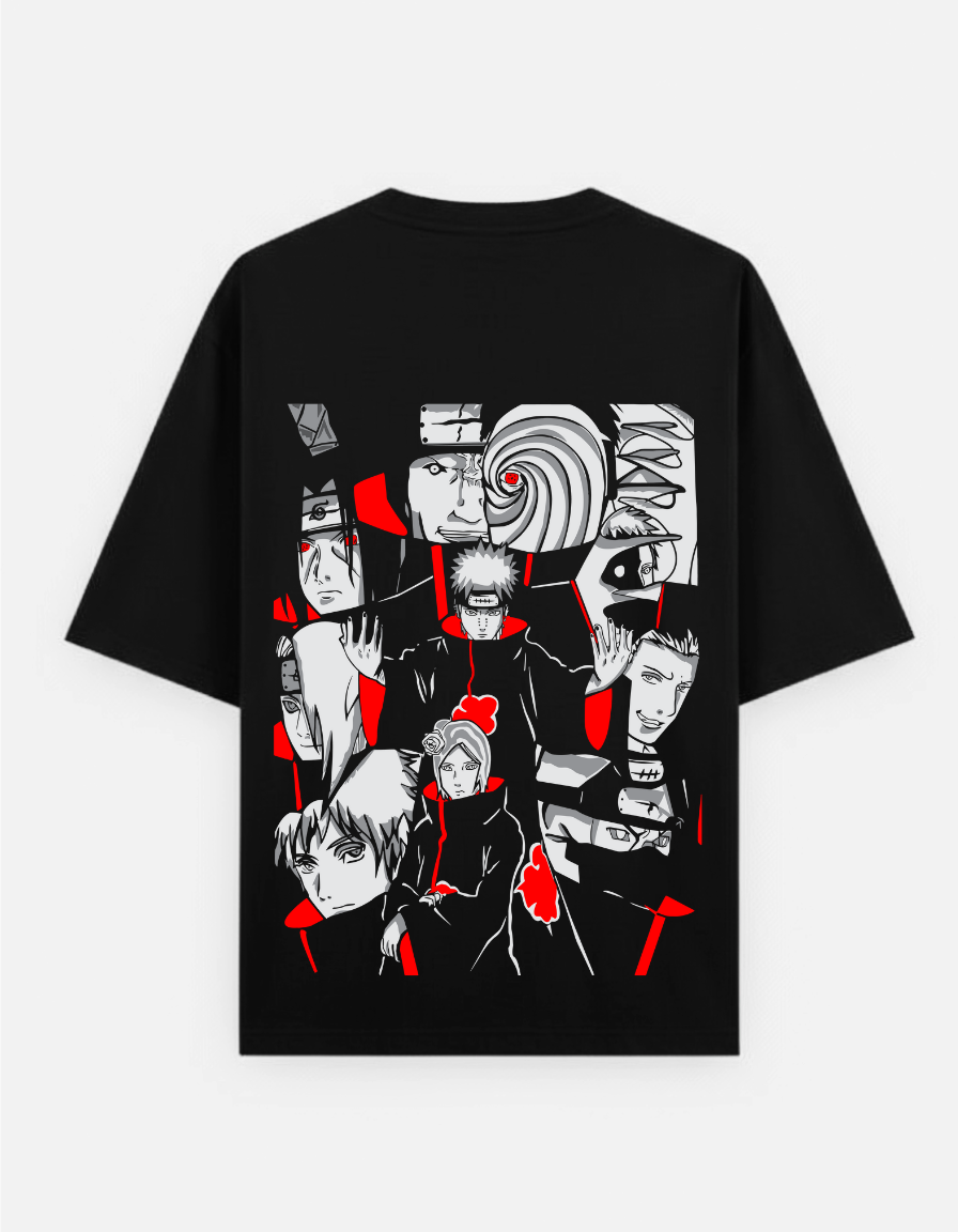 Naruto Shippuden "Akatsuki Collage" Oversized T-Shirt | Itachi, Pain, Tobi Tee