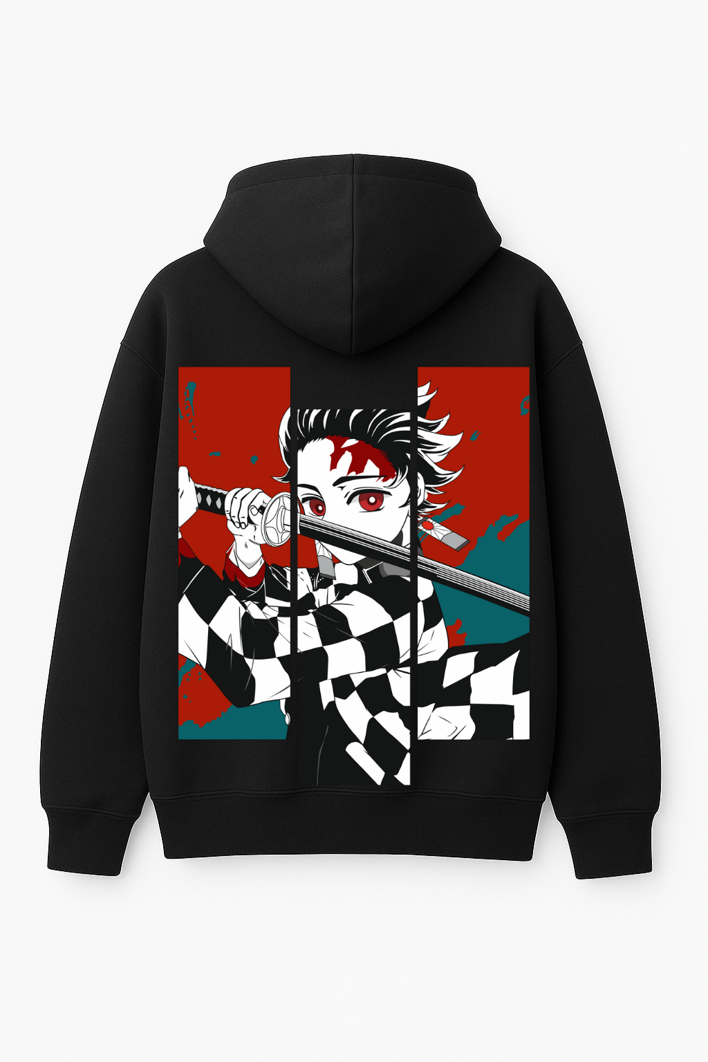 Demon Slayer Tanjiro Kamado "Fierce Resolve" Oversized Hoodie | Water Breathing Fleece