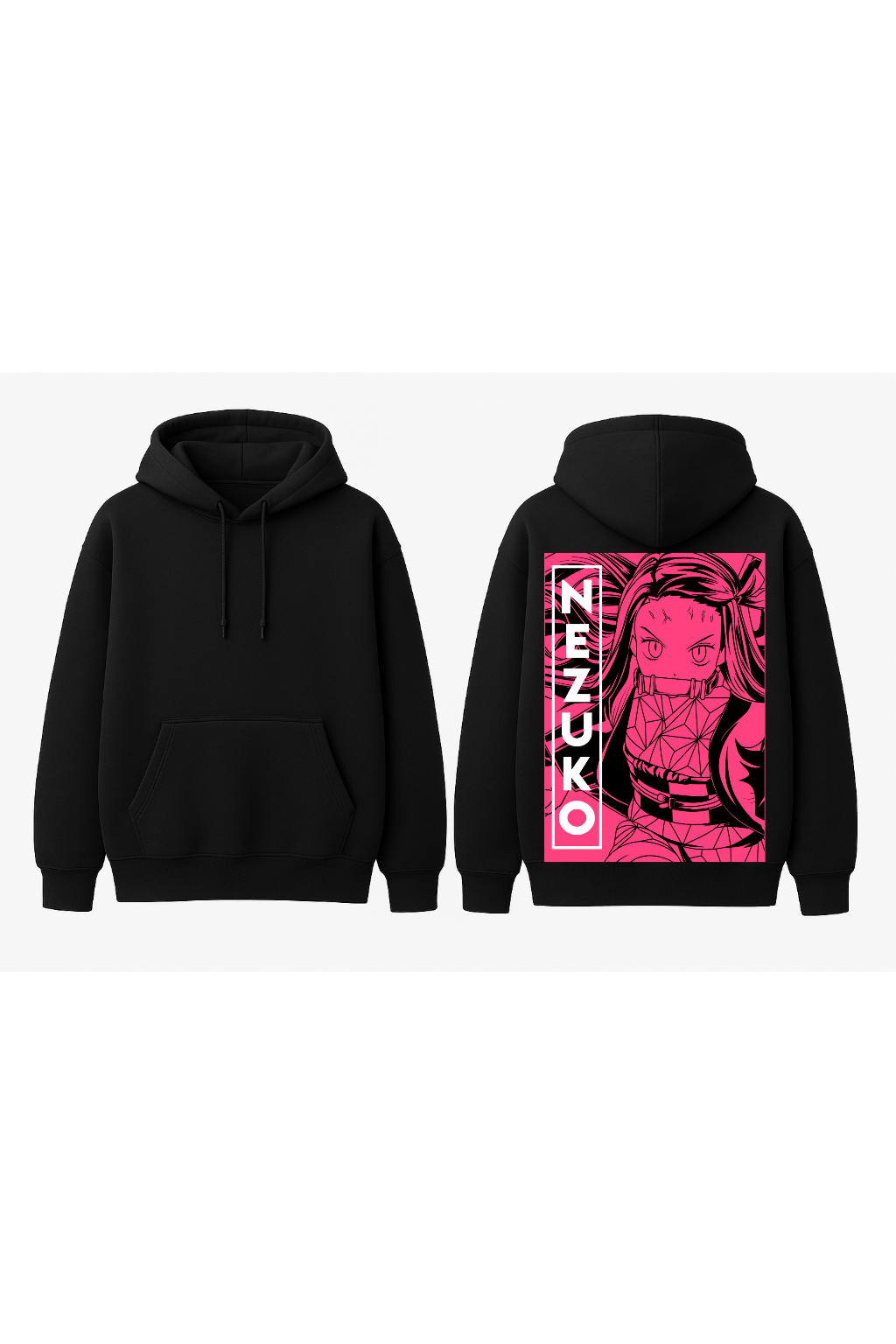 Demon Slayer Nezuko Neon Pink Oversized Hoodie | Bold Anime Fleece